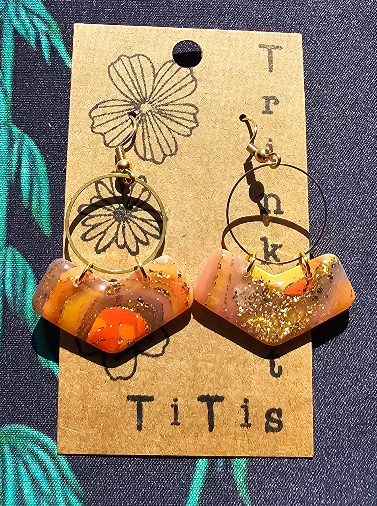 Small orange dangles