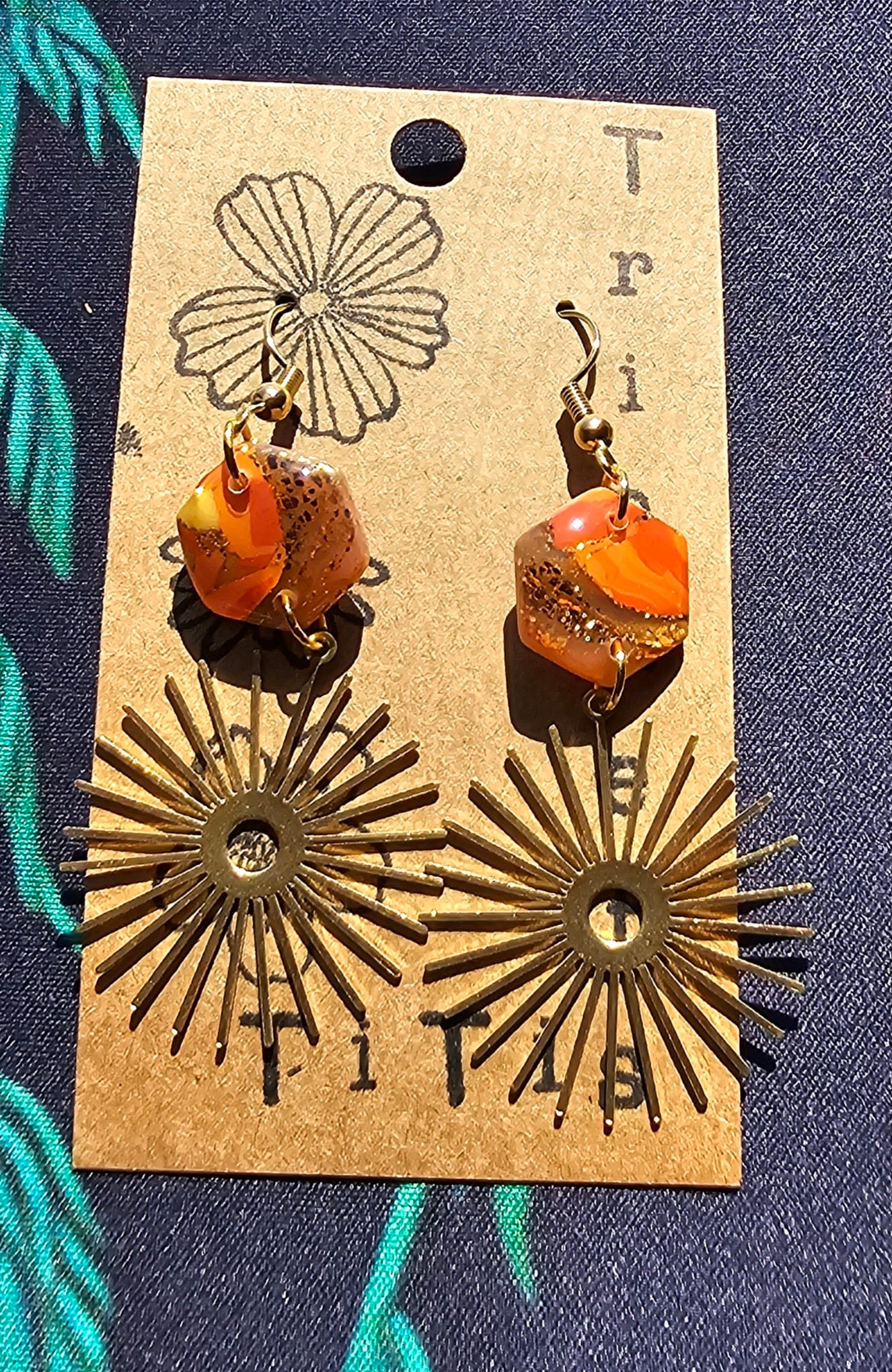 Small orange dangles