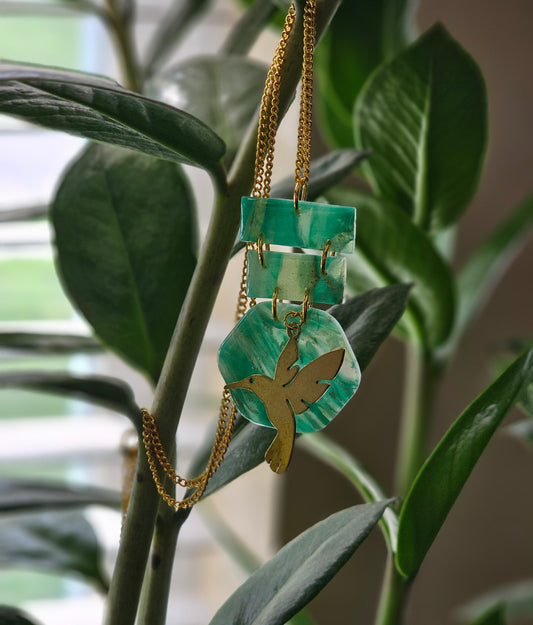 Jade Hummingbird necklace