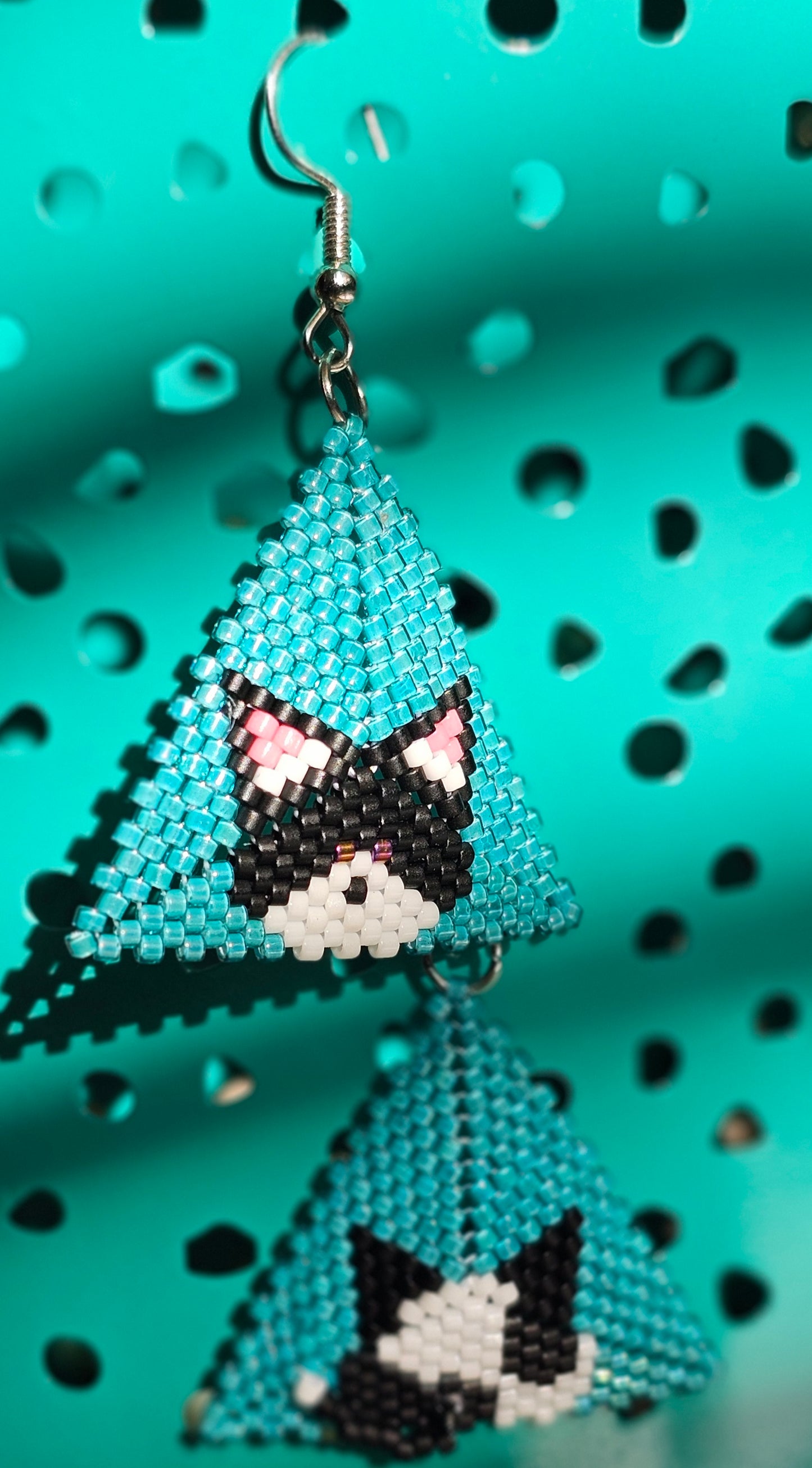 Kitty puffy triangle dangles