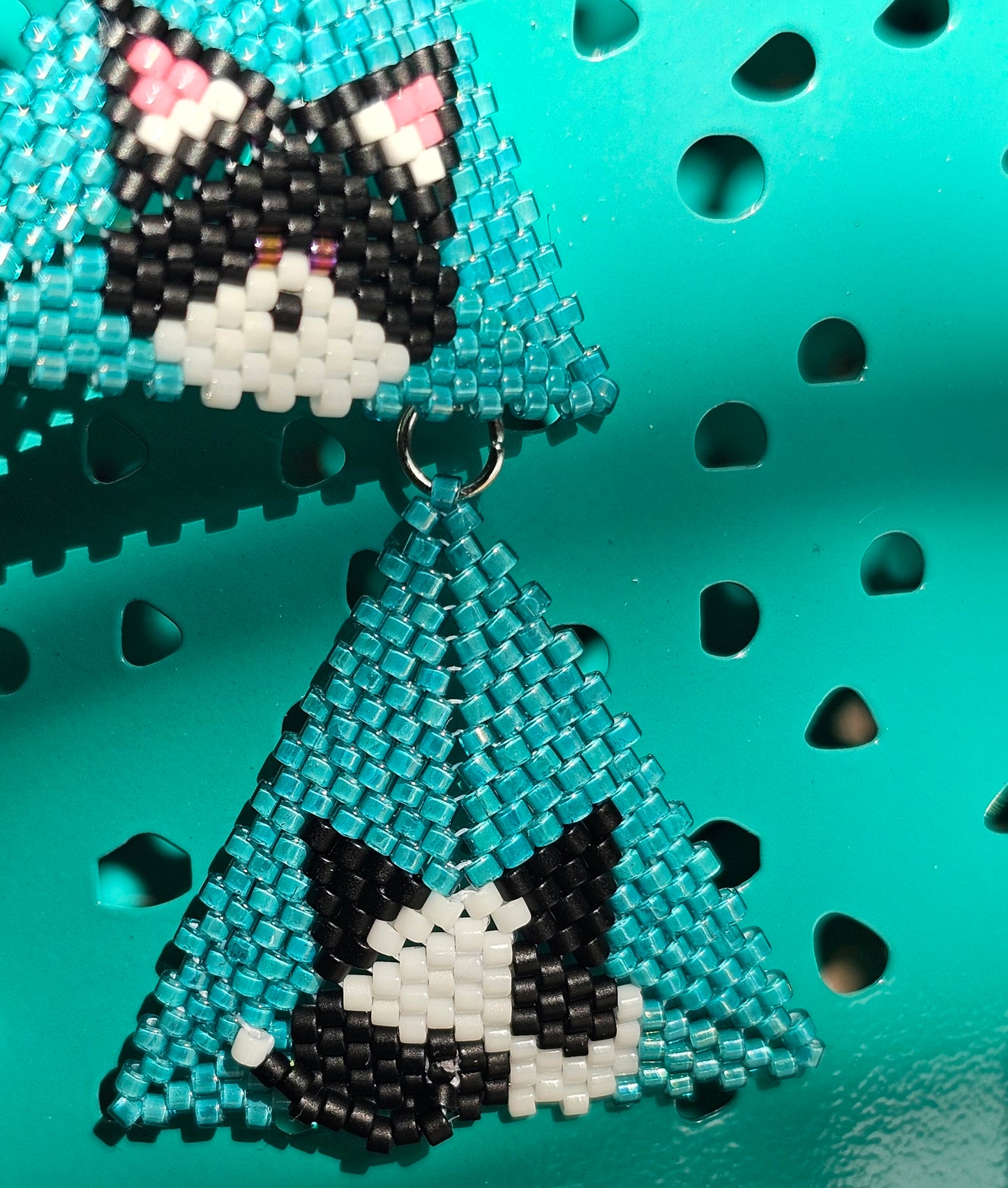 Kitty puffy triangle dangles